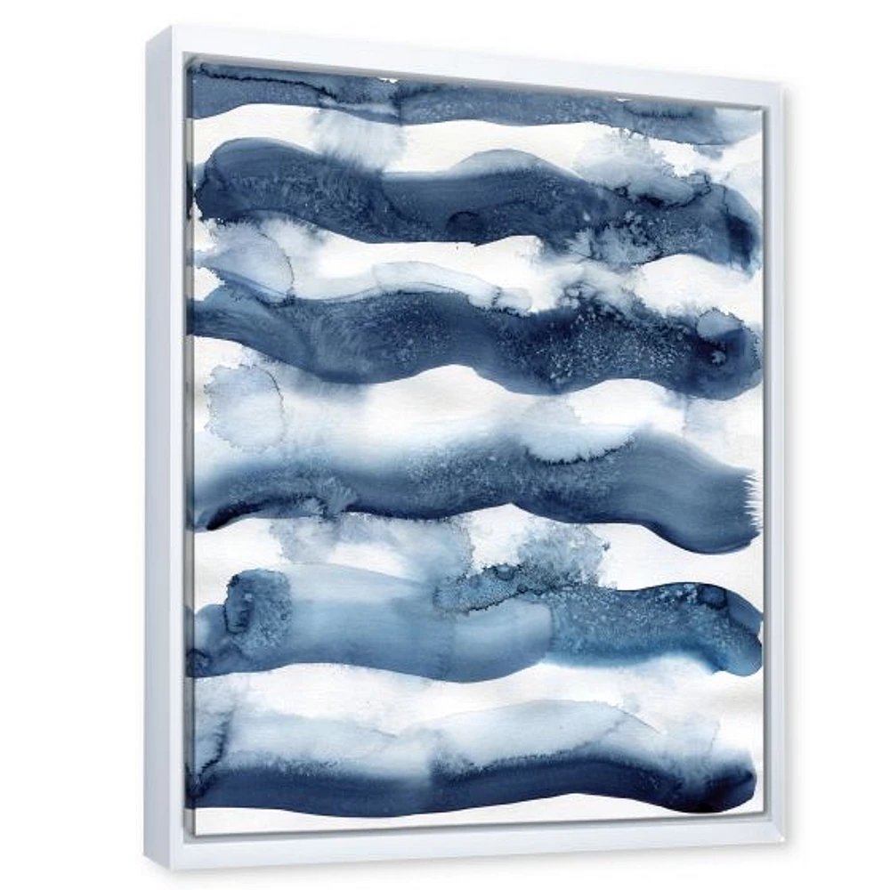 Abstract Classic Blue Waves  Wall Art