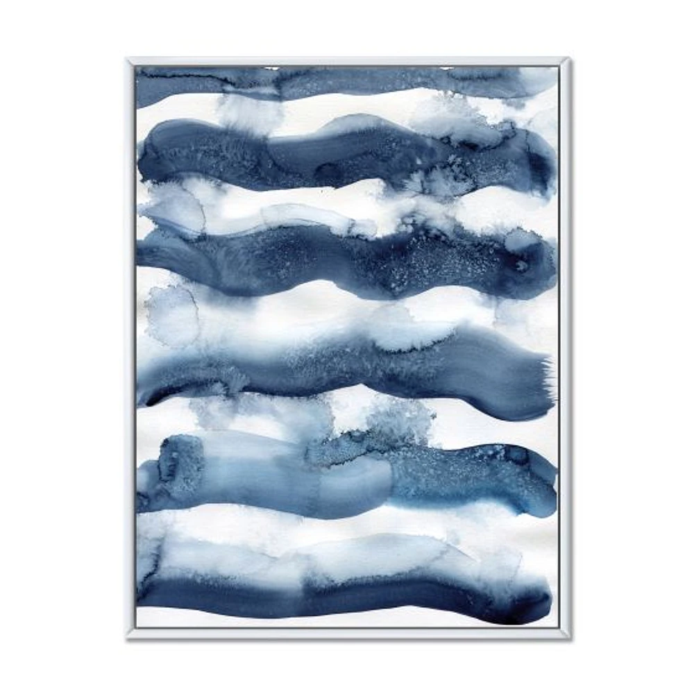 Abstract Classic Blue Waves  Wall Art