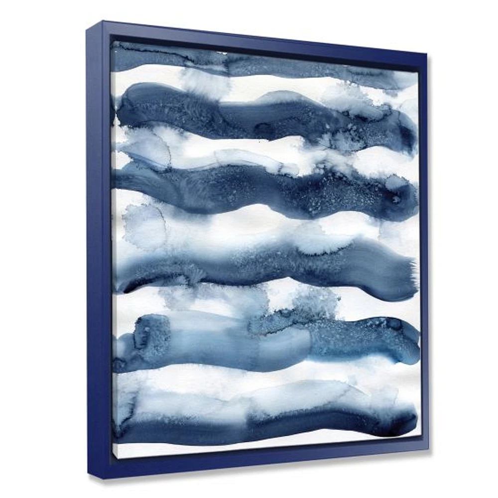 Abstract Classic Blue Waves  Wall Art