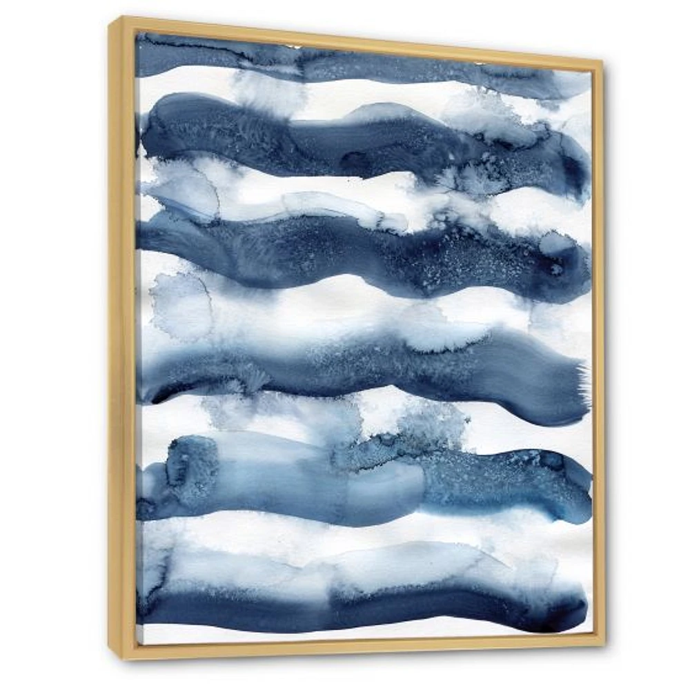 Abstract Classic Blue Waves  Wall Art