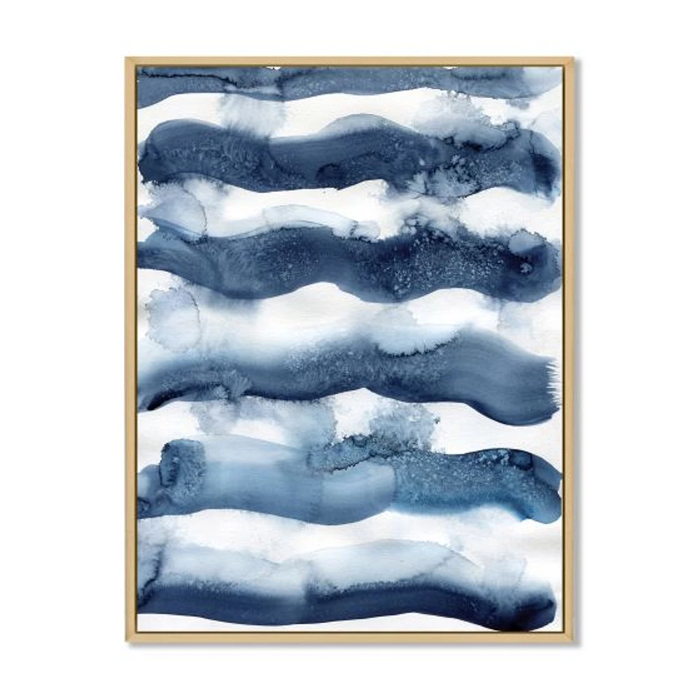 Abstract Classic Blue Waves  Wall Art