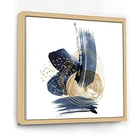 Landscape of Dark Blue Mountains & Gold Strokes II  Wall Art