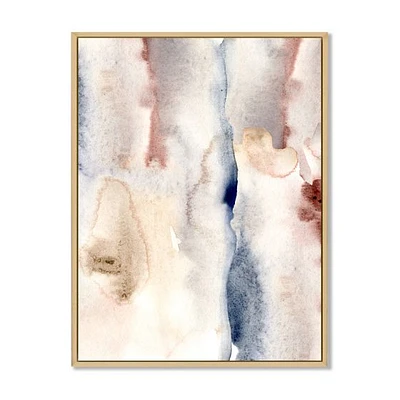 Pastel Abstract with Dark Blue Pink & Gray Spots  Wall Art