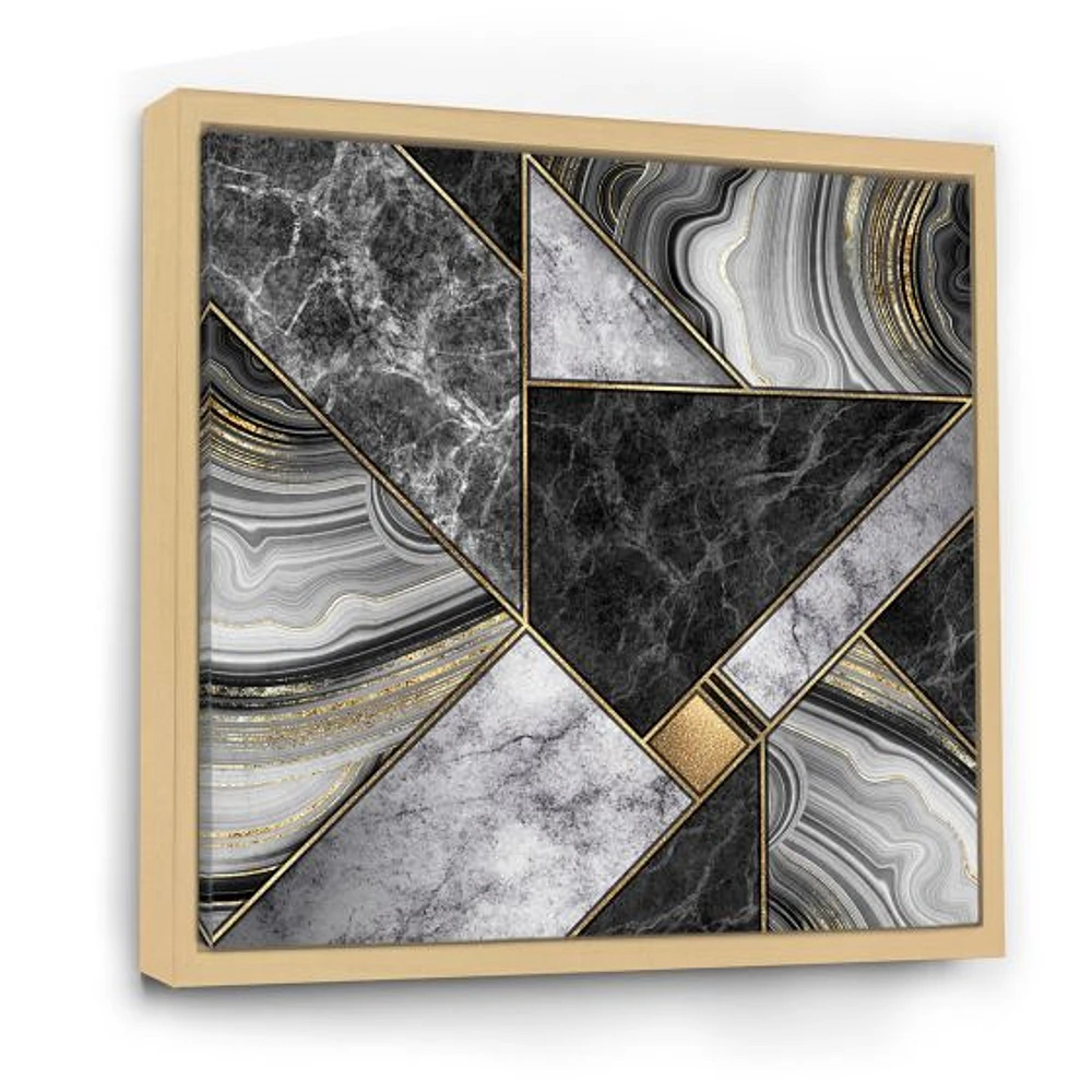 Marble Granite Agate with Touches of Gold  Canvas Wall Art Print