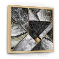 Marble Granite Agate with Touches of Gold  Canvas Wall Art Print