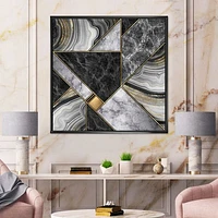 Marble Granite Agate with Touches of Gold  Canvas Wall Art Print