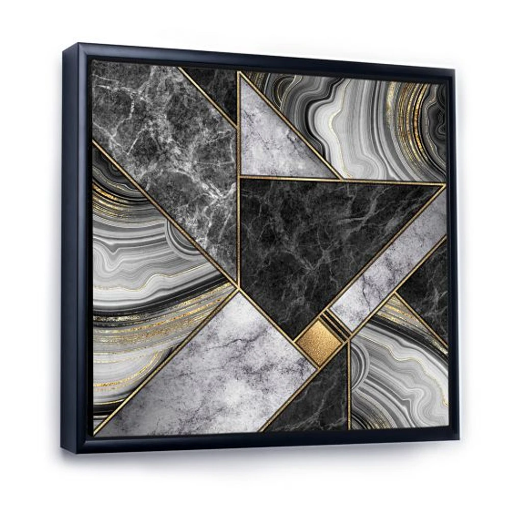 Marble Granite Agate with Touches of Gold  Canvas Wall Art Print