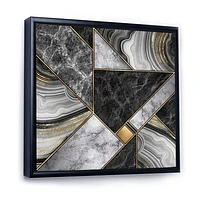 Marble Granite Agate with Touches of Gold  Canvas Wall Art Print