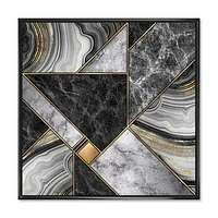 Marble Granite Agate with Touches of Gold  Canvas Wall Art Print