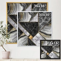 Marble Granite Agate with Touches of Gold  Canvas Wall Art Print