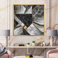Marble Granite Agate with Touches of Gold  Canvas Wall Art Print
