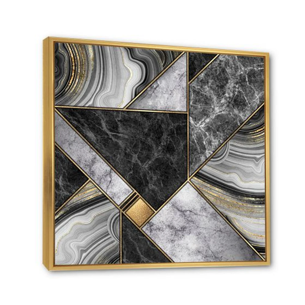 Marble Granite Agate with Touches of Gold  Canvas Wall Art Print