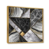 Marble Granite Agate with Touches of Gold  Canvas Wall Art Print