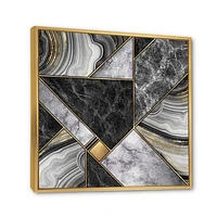 Marble Granite Agate with Touches of Gold  Canvas Wall Art Print