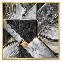 Marble Granite Agate with Touches of Gold  Canvas Wall Art Print