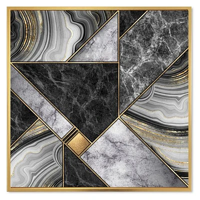 Marble Granite Agate with Touches of Gold  Canvas Wall Art Print