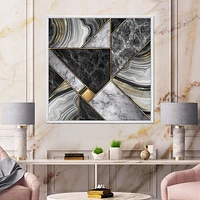 Marble Granite Agate with Touches of Gold  Canvas Wall Art Print