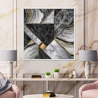Marble Granite Agate with Touches of Gold  Canvas Wall Art Print