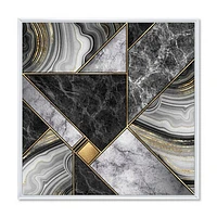 Marble Granite Agate with Touches of Gold  Canvas Wall Art Print