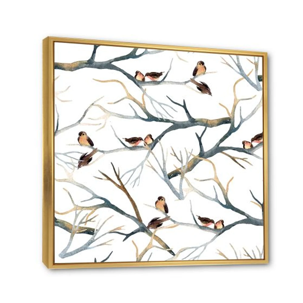 Toile imprimée « Little Birds on The Tree Branches I »