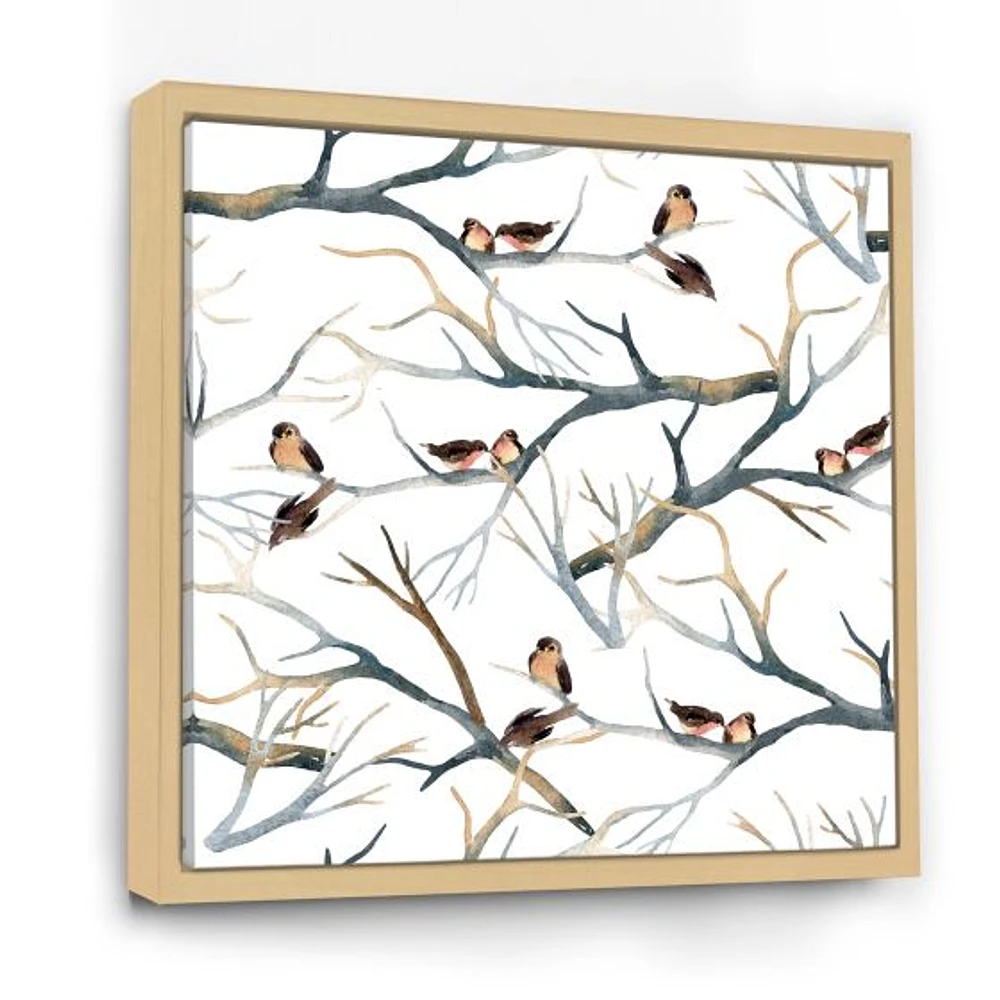 Toile imprimée « Little Birds on The Tree Branches I »