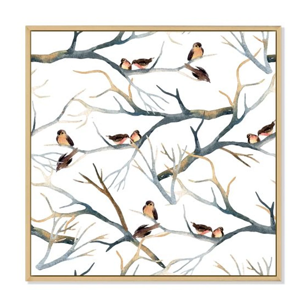 Toile imprimée « Little Birds on The Tree Branches I »