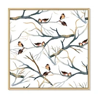 Toile imprimée « Little Birds on The Tree Branches I »