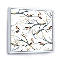 Toile imprimée « Little Birds on The Tree Branches I »