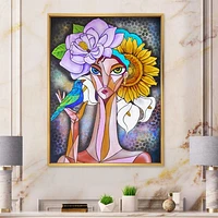 Cubist Girl Portrait Canvas Wall Art Print