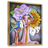 Cubist Girl Portrait Canvas Wall Art Print