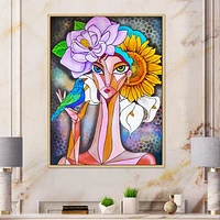 Cubist Girl Portrait Canvas Wall Art Print