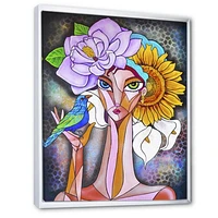 Cubist Girl Portrait Canvas Wall Art Print