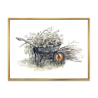 Old Garden Trolley Full of Cut Branches Canvas Wall Art Print