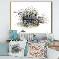 Old Garden Trolley Full of Cut Branches Canvas Wall Art Print