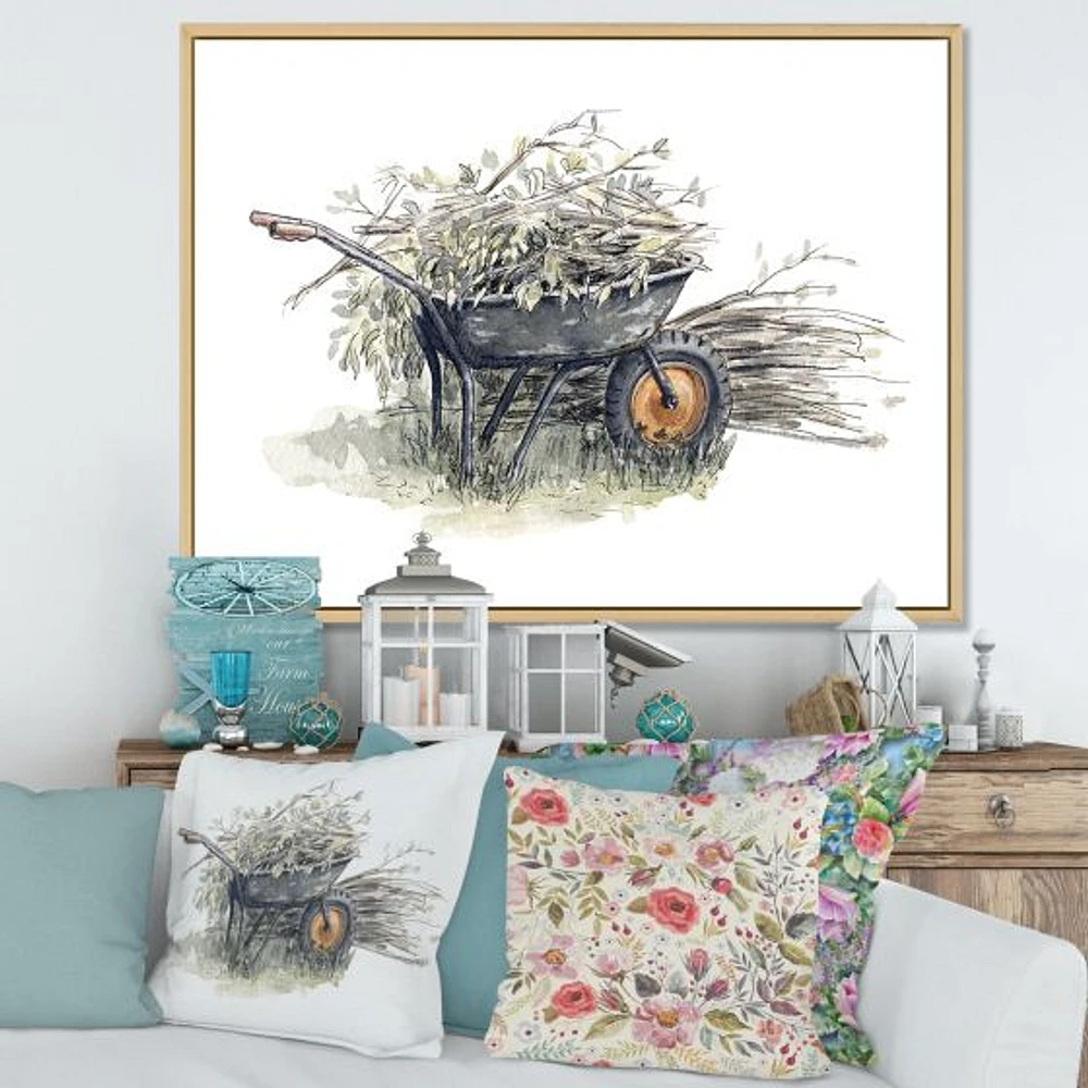 Toile imprimée « Old Garden Trolley Full of Cut Branches