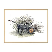 Old Garden Trolley Full of Cut Branches Canvas Wall Art Print