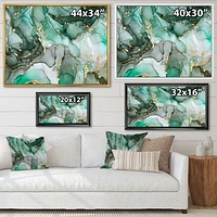 Toile imprimée « Green Luxury Abstract Fluid Art III