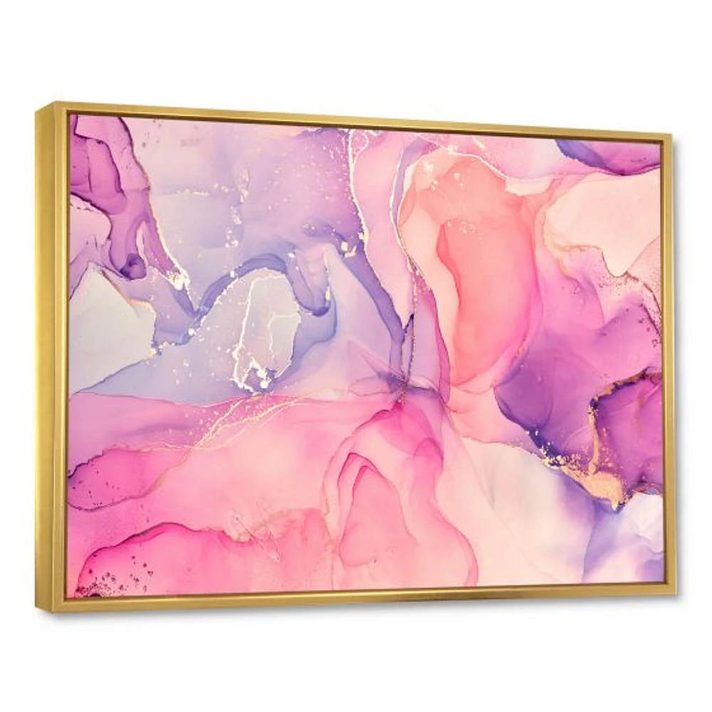 Pink and Purple Abstract Marble Texture I  Canvas Wall Art Print