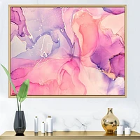 Pink and Purple Abstract Marble Texture I  Canvas Wall Art Print