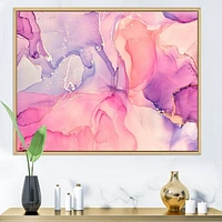 Pink and Purple Abstract Marble Texture I  Canvas Wall Art Print