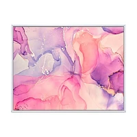 Pink and Purple Abstract Marble Texture I  Canvas Wall Art Print