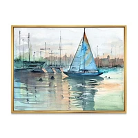 Toile imprimée « A Sailboat Marina with Some Yachts