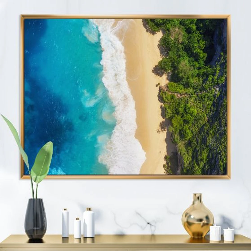 Sea and Beach Turquoise Water Canvas Wall Art Print