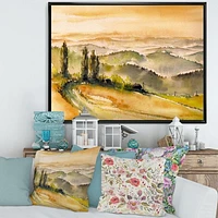 Landscape with Vineyards  Canvas Wall Art Print