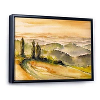 Landscape with Vineyards  Canvas Wall Art Print