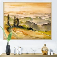 Landscape with Vineyards  Canvas Wall Art Print