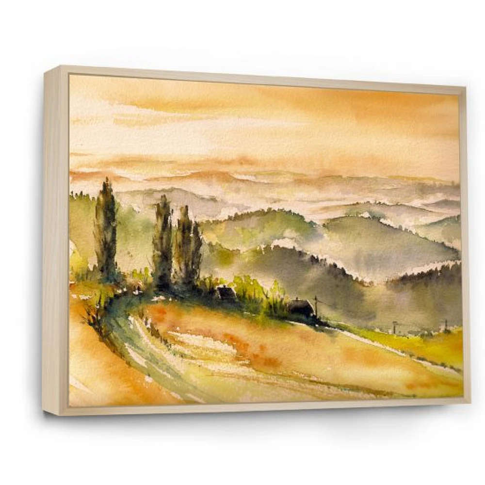 Landscape with Vineyards  Canvas Wall Art Print