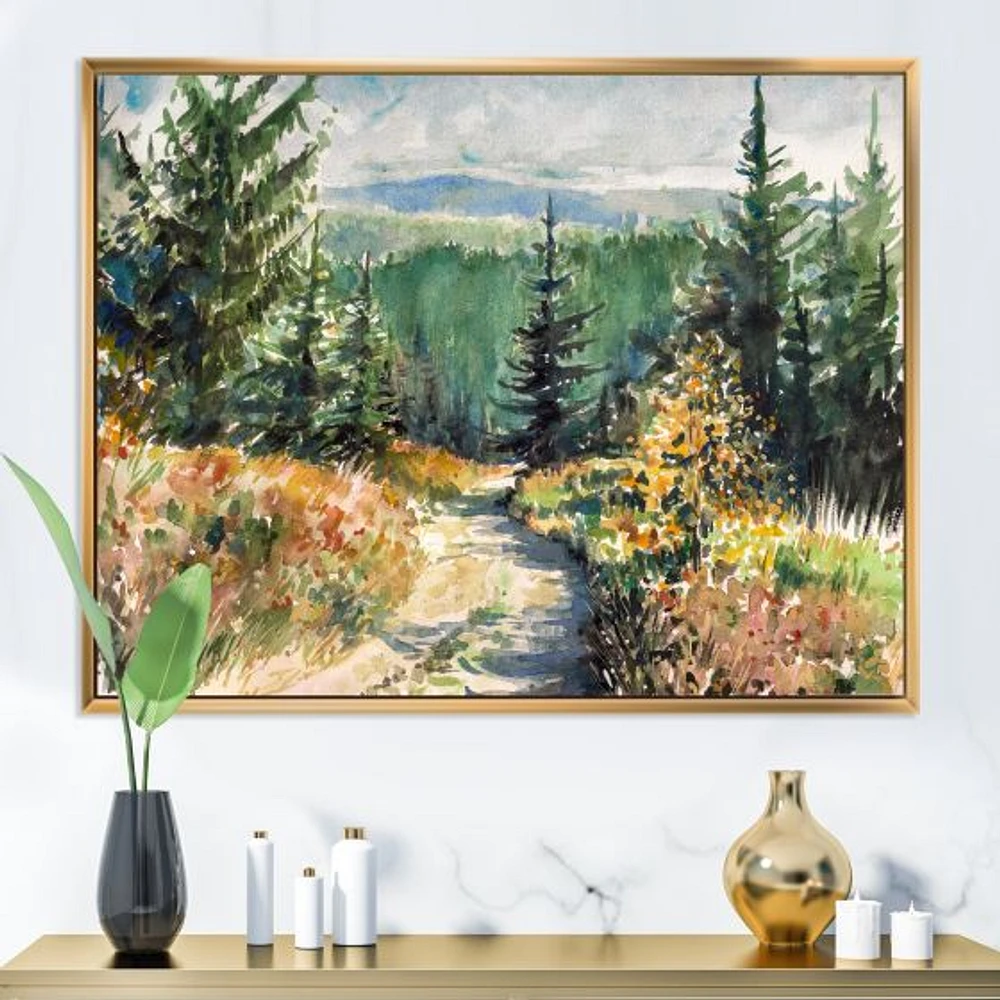 Toile imprimée « Landscape with Road Mountains »