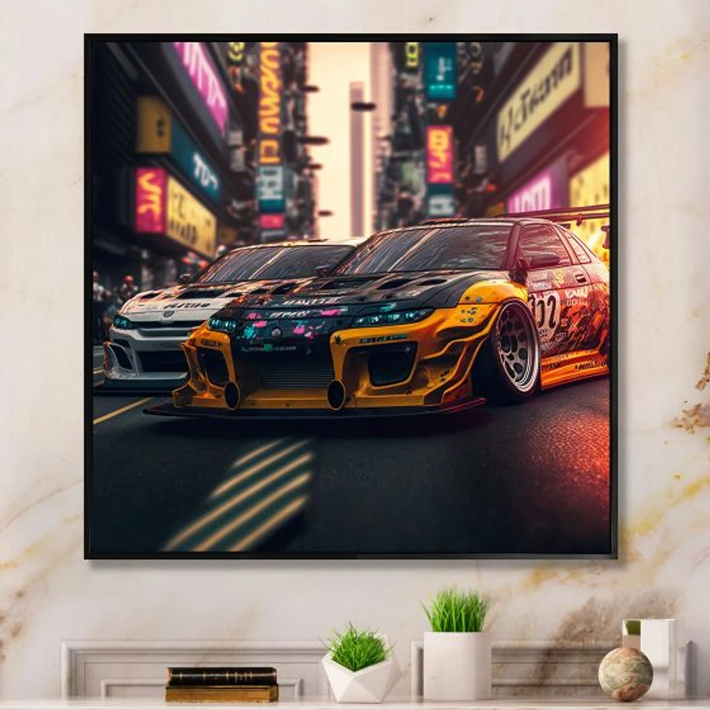 Tunning Car Drifting Tokyo Wall Art