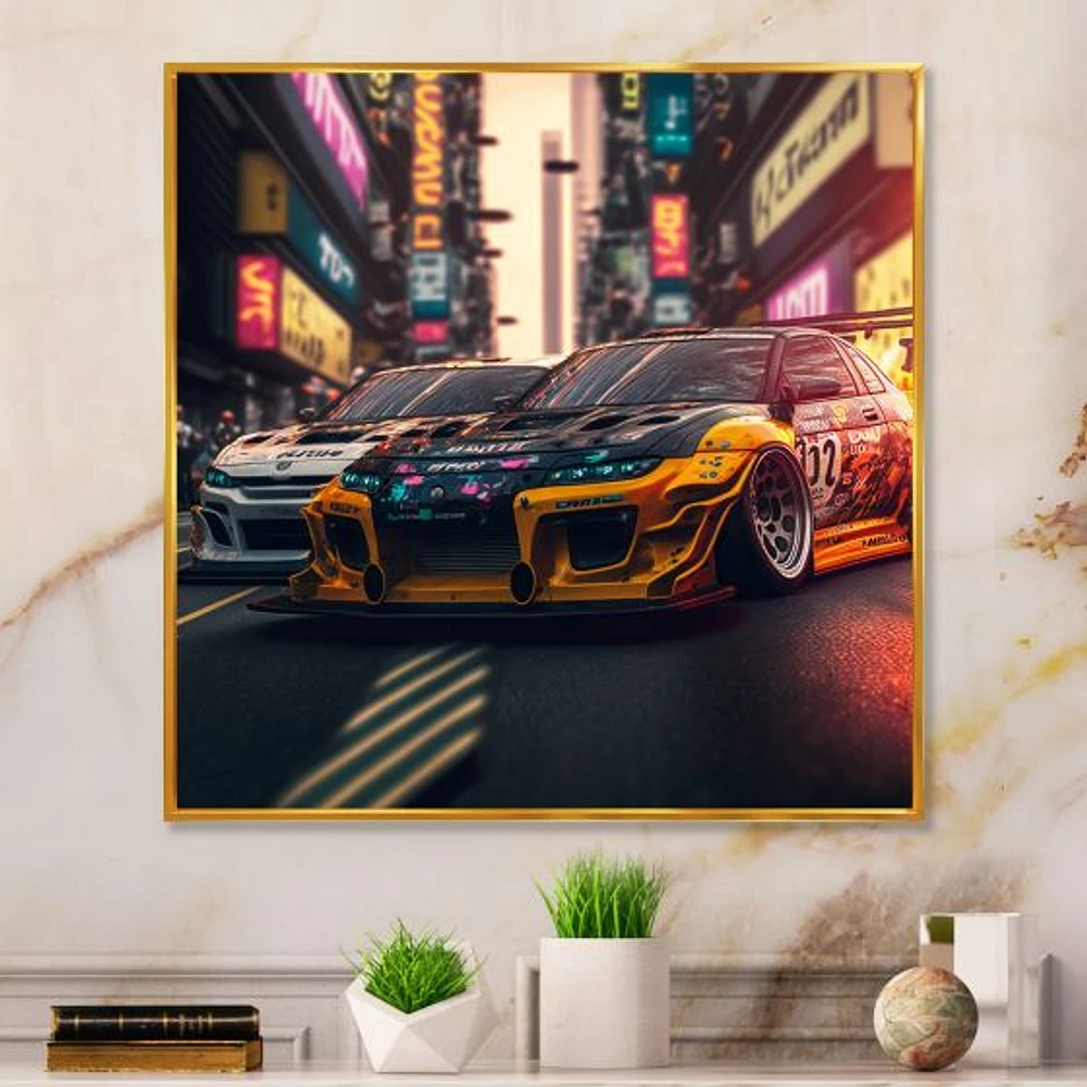 Tunning Car Drifting Tokyo Wall Art